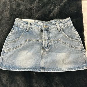 denim mini skirt